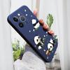 Милый чехол для телефона с милой пандой для iPhone 15 14 13 12 11 Samsung Galaxy A12 A52 S24 S23 Xiaomi POCO Redmi мягкий квадратный жидкий силиконовый чехол