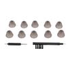 10pcs Sound Aid Replacement Domes Double Layers Sound Amplifier Earbud Tip for Resound Black L