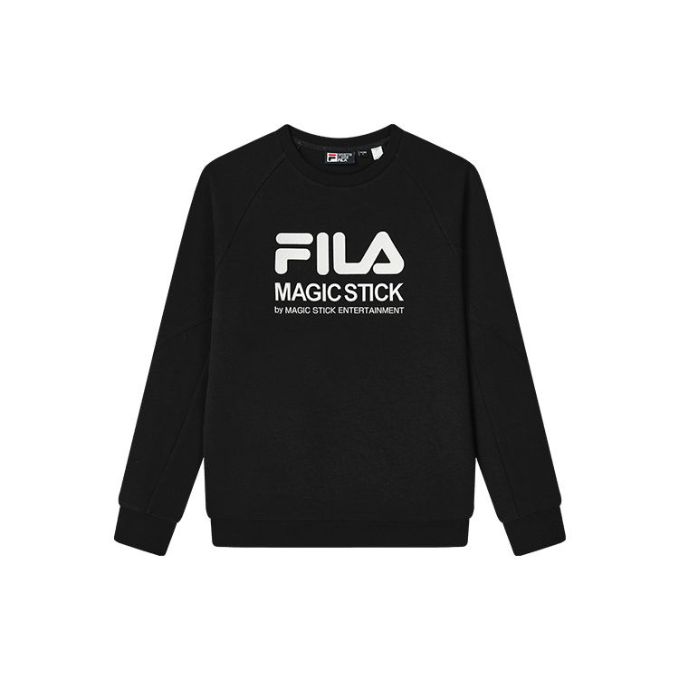 Fila Casual Loose Logo Knit Pullover Long Sleeve Sweatshirt Men Sweatshirt Black F51M249215FBK
