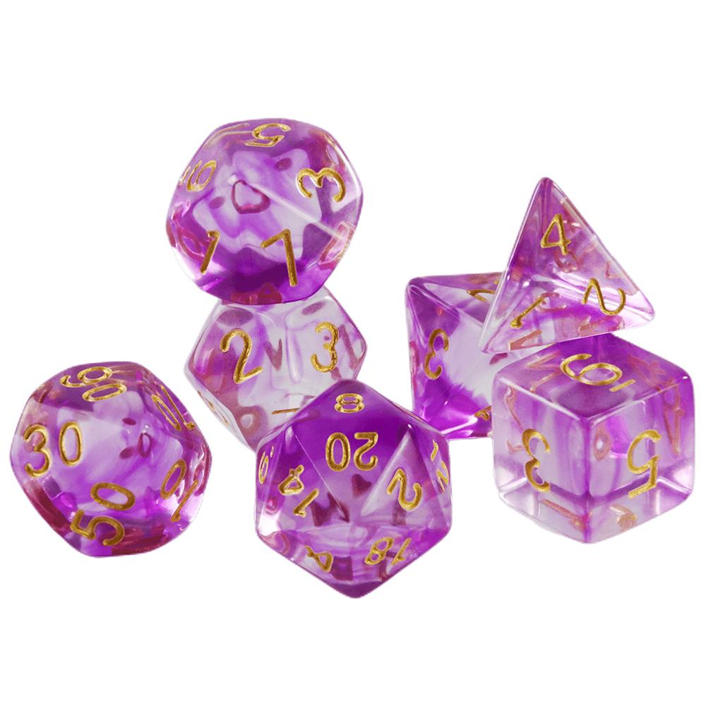 7шт/набор многогранных игральных костей с эффектом туманности D4-D20 для RPG DNDGame, игральные кости для настольной игры, набор игральных костей DND