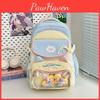Capacity Large Color Blocked Backpack With Letter Embroidery Design Daily For