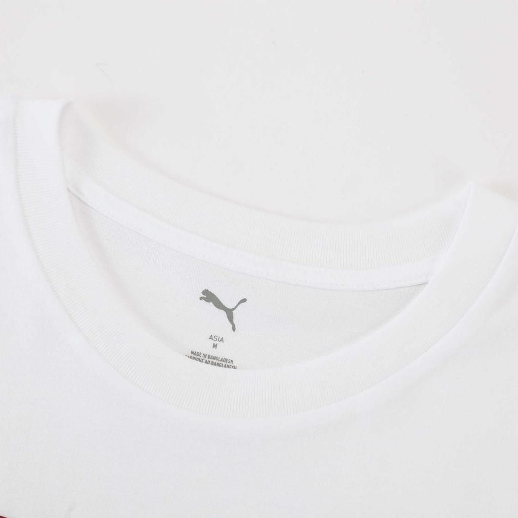 Puma Однотонная футболка с принтом логотипа и буквами, универсальная, удобная, с коротким рукавом, мужские топы, белая 687673-02