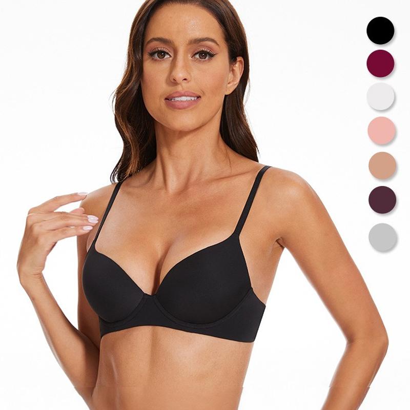 Women Underwear Sexy Deep V Push Up Bras Seamless Comfort Everyday Lingerie Solid Wireless Plus Size B C D E F Cup Brassiere