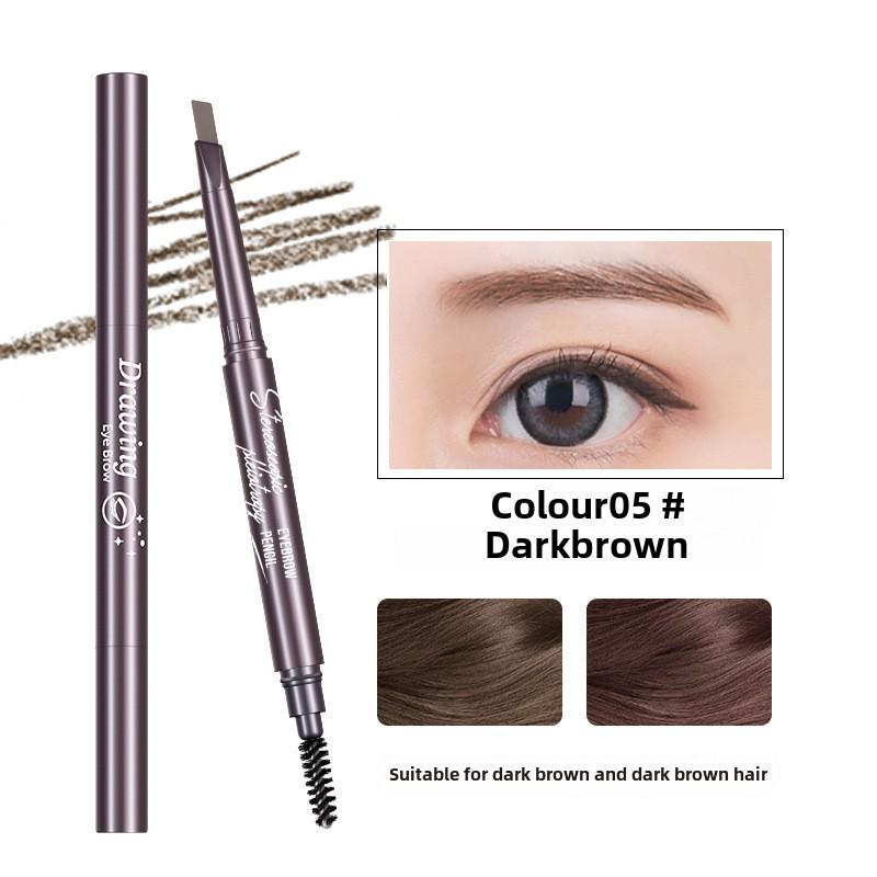 Карандаш для бровей Maioli с вращающейся двойной головкой: Водостойкий, устойчивый к поту, долговечный, не размазывается.