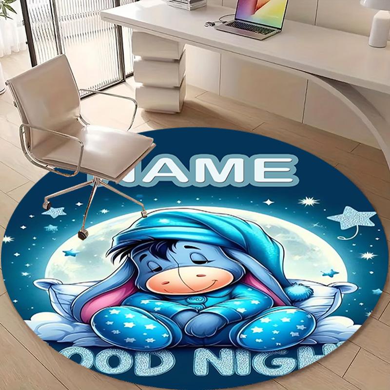 Personalized E-Eeyore Round Chair Office Rug - Perfect for Mat, Office Chair & More - Ideal Gift for Birthdays and Holidays
