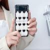 For Samsung Z Flip 4 Case Heart Pattern Transparent Folding Phone Case For Samsung Z Flip 3 5g Zflip4 Shockproof Hard Back Cover