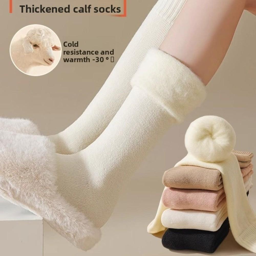 Polyester Cotton Winter Warmer Thicken Sock Calf Terry Socks Keep Warm Tool Winter Warmer