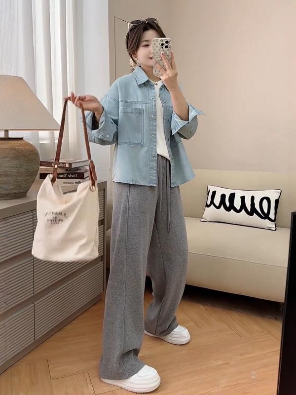 2025 New Hong Kong-Style Women's Denim Shirt Jacket: Casual Spring Loose Fit