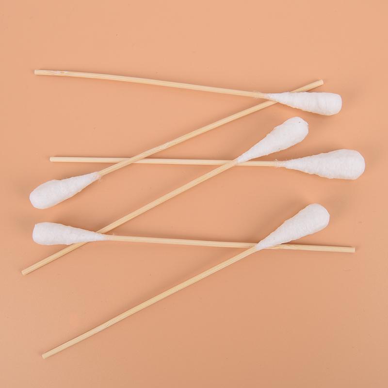 20 Pcs 20Cm Wood Cotton Swab Health Medical Clean Sticks Buds Wood Cotton Head