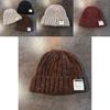 Knitted Beanie Hat For Women With English Letter Embroidery Winter Warmth Casual Style