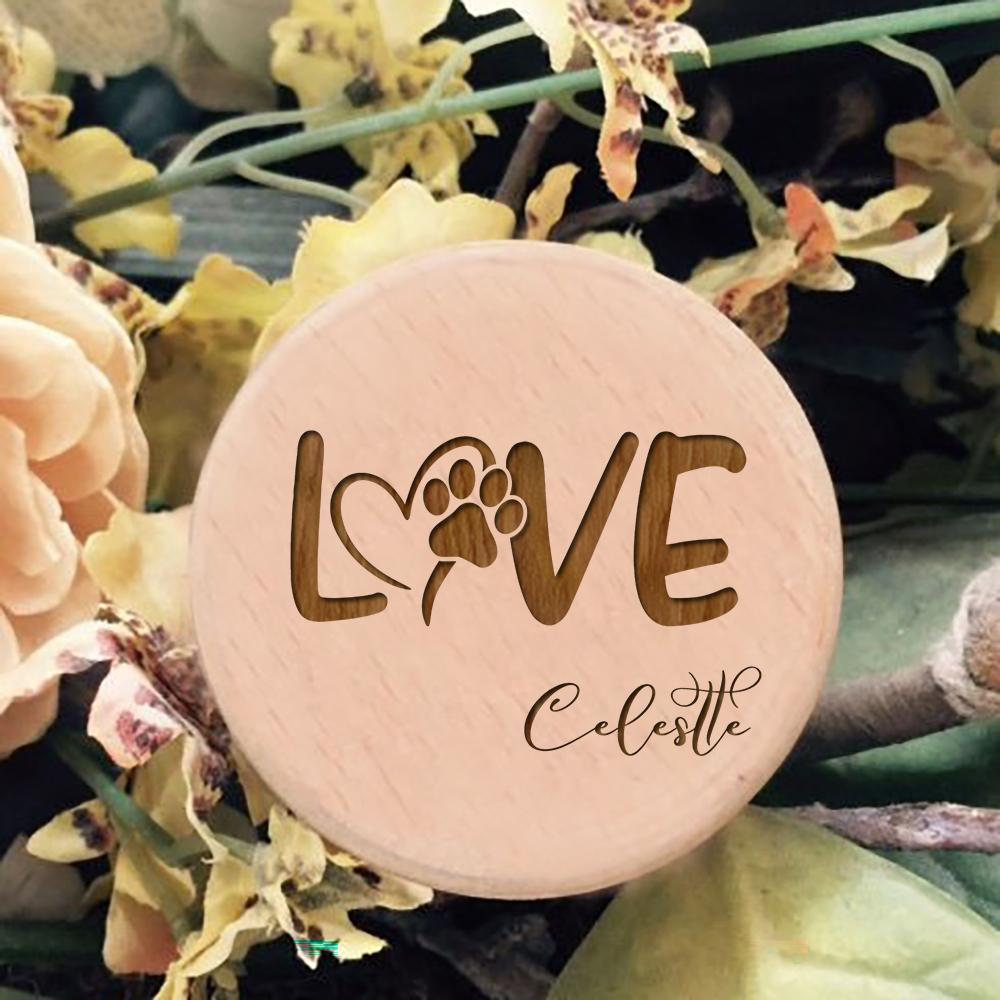 Индивидуальное имя Love Paw Printing Pet Commemorative Box Коробка для хранения собачьих зубов и шерсти Товары для животных Пропавшие питомцы Памятные подарки