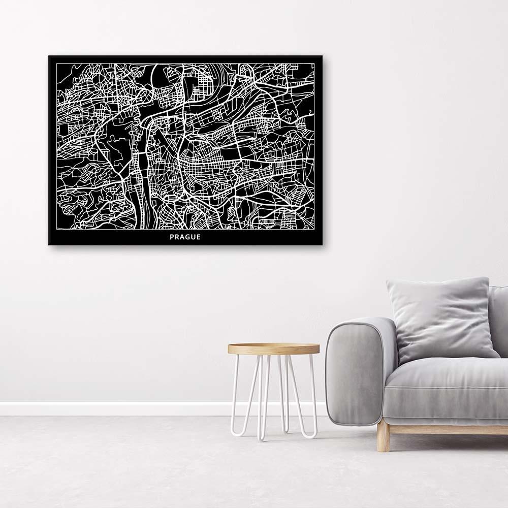 Canvas print, Prague - city plan
