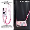KEYSION Crossbody Strap Phone Case for Samsung A55 5G A35 A25 A15 LTE Cute Cartoon Long Lanyard Mirror Shockproof Cover for Galaxy A05S