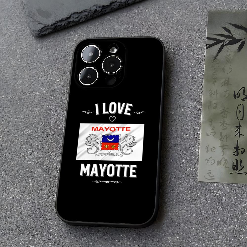 The Mayotte Flag Phone Case Funda For Iphone 13 17 16 11 15ProMax 14 12 Pro Xs Max Mini Xr X 7 8 6 6s Plus Covers