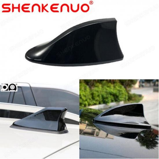 Universal Car Shark Fin Roof Antenna Aerial FM/AM with Radio Signal Decor black