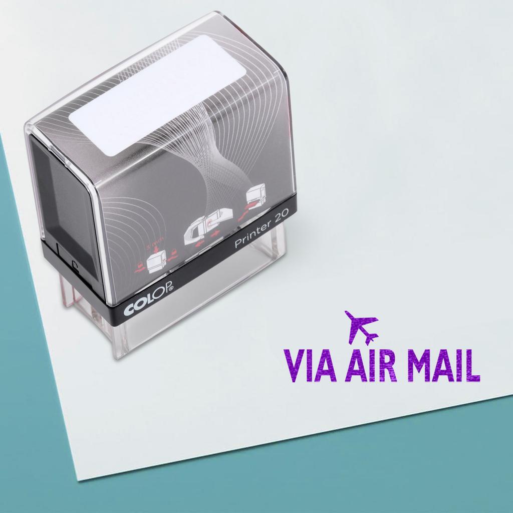 VIA AIR Mail Самоклеящаяся резиновая печать на заказ Colop Office Stationery P20 Mini Stamper