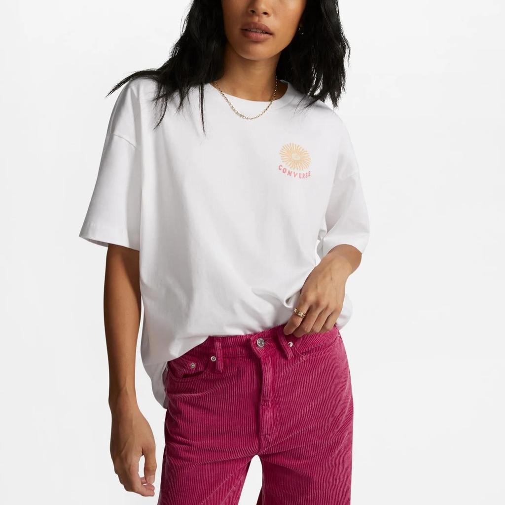 Converse Grow Together Drop Shoulder Sleeve T Shirt Women's White (Unisex) T-Shirts 10025447 A03