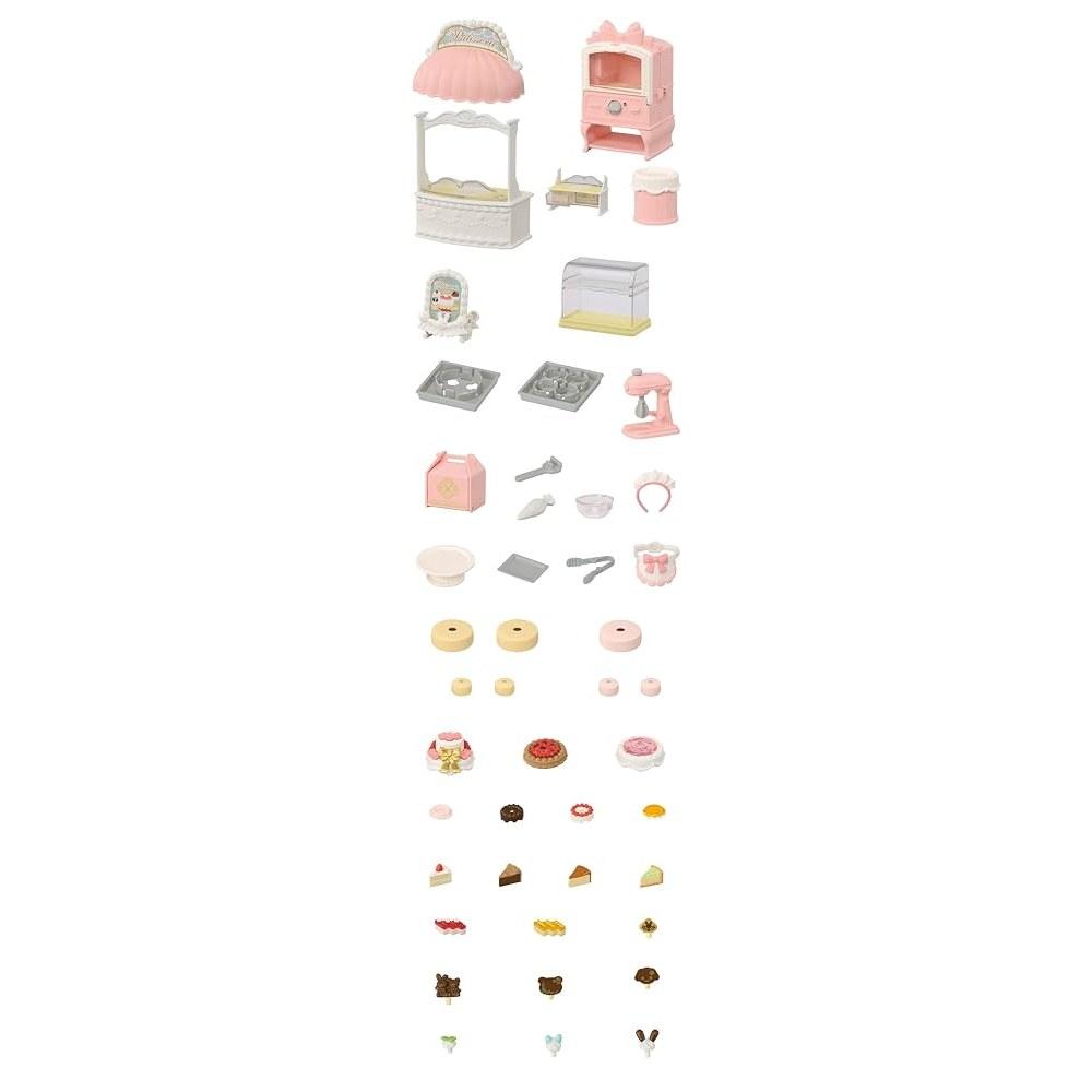 EPOCH Sylvanian Families Sweet Pâtissier Cake Shop Furniture Set for Dollhouse, Age 3+