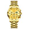 BANGWEI Luxury Golden Watch for Men Fashion Business Waterproof Male Wristwatch Chronograph Moon Phase Quartz Men's Watch
