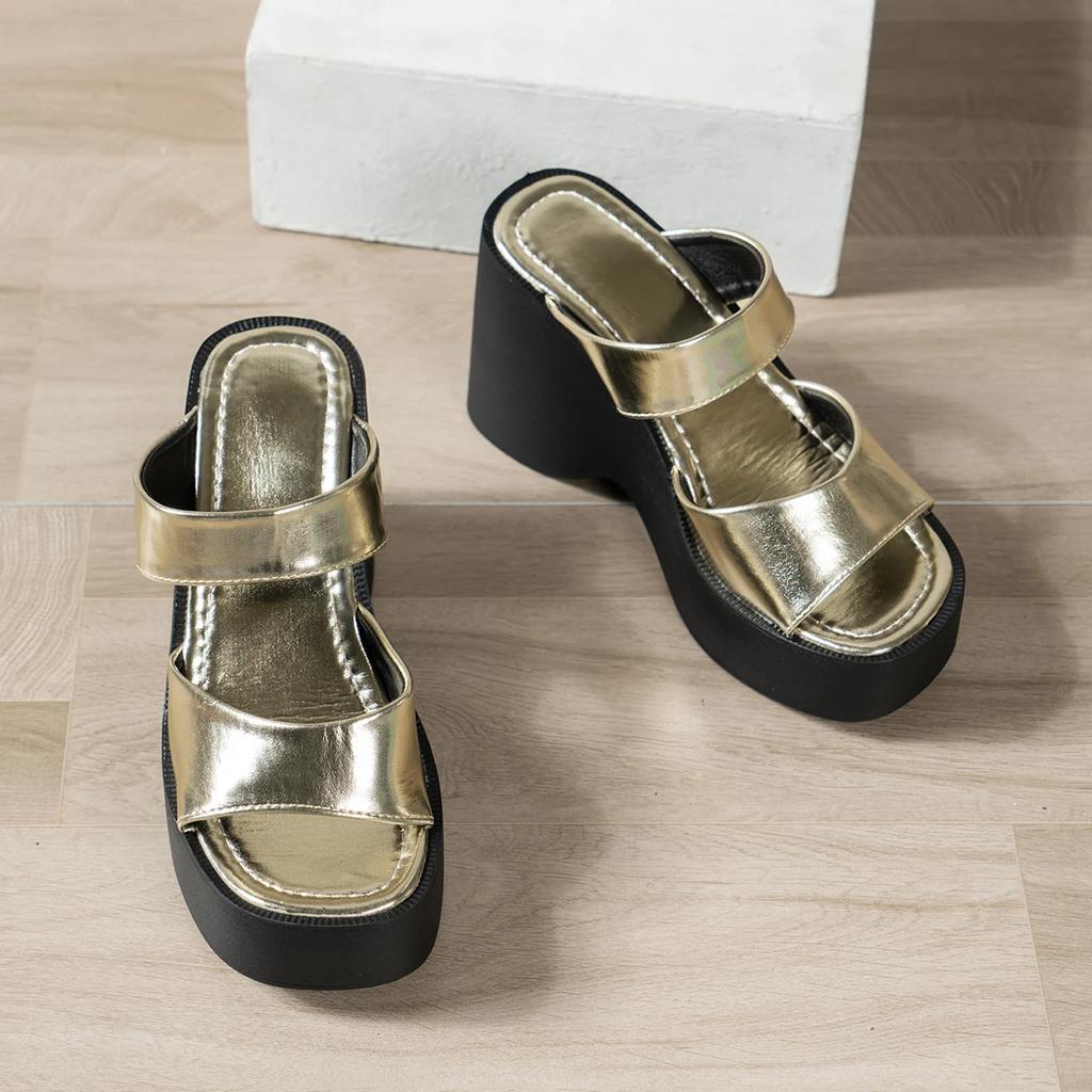 Women Platform Slippers Summer New Fashion Peep Toe Wedges Shoes for Women Casual Thick Bottom Beach Slippers Female Zapatos