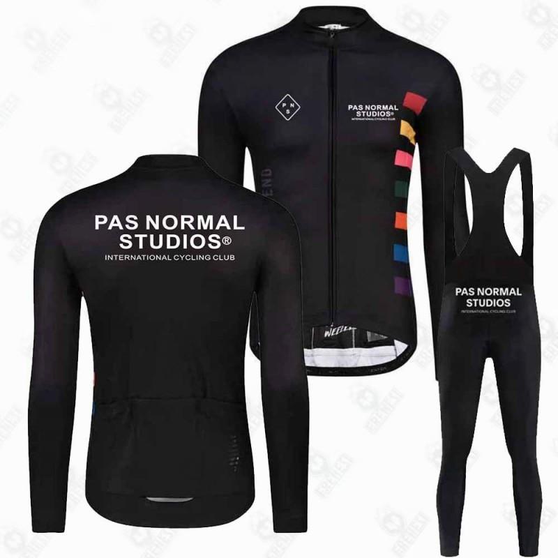 PNS Fleece Cycling Set Long Sleeve Bib Pants Road MTB Winter Outdoor Ride