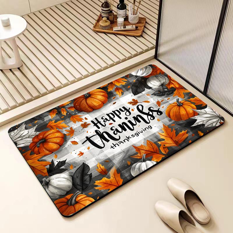 Диатомовый коврик для ванной с рисунком Санта-Клауса, противоскользящий коврик для двери ванной комнаты, впитывающий коврик