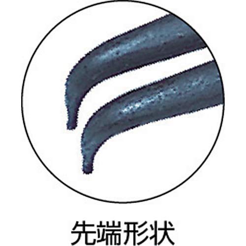 TOP Snap Ring Pliers, Shaft Type, Curved Jaws, Fits Rings 10-25mm, Serrated Tip, SB-125, Made In Tsubame-Sanjo, Japan