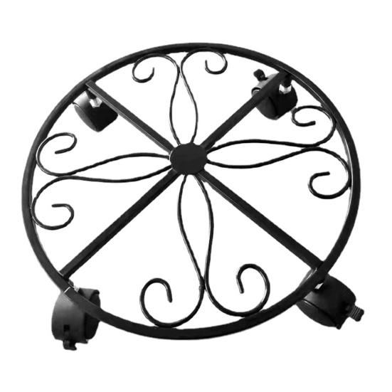 2 Pcs Metal Plant Caddy with Wheels Heavy-duty Flower Pot Stand with Casters Indoor Outdoor Rolling Plant Stands for Potted Plants