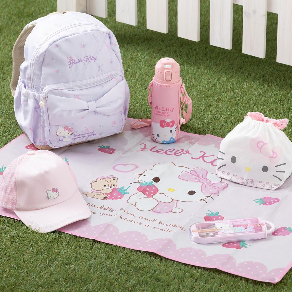 Sanrio (САНРИО) Бутылка из нержавеющей стали с крышкой, Hello Kitty, для детей, сохраняет напитки только холодными, Объем: 470 мл, с местом для имени, Открытие одним нажатием