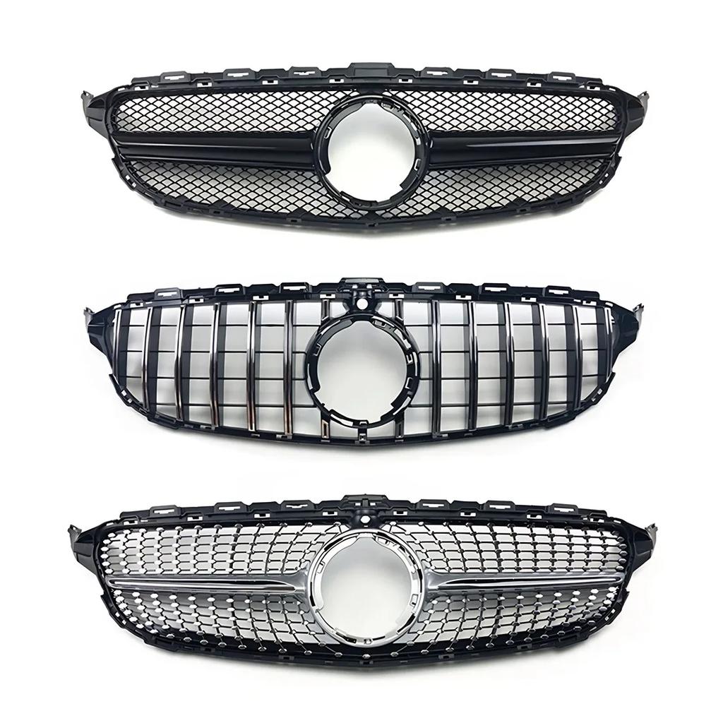 Front Grille Bumper Grill Grid Accessories Tuning Body Kit AMG For Mercedes Benz C class W205 C205 2014-2018 C180 C200 C260 C250  p2