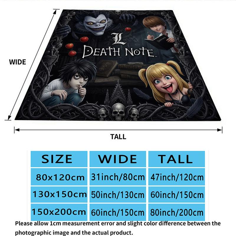 1PC Death Note Patterned Flannel Blanket Suitable For All Seasons For Home Decor Warmth And Comfort Gifts Holiday Present