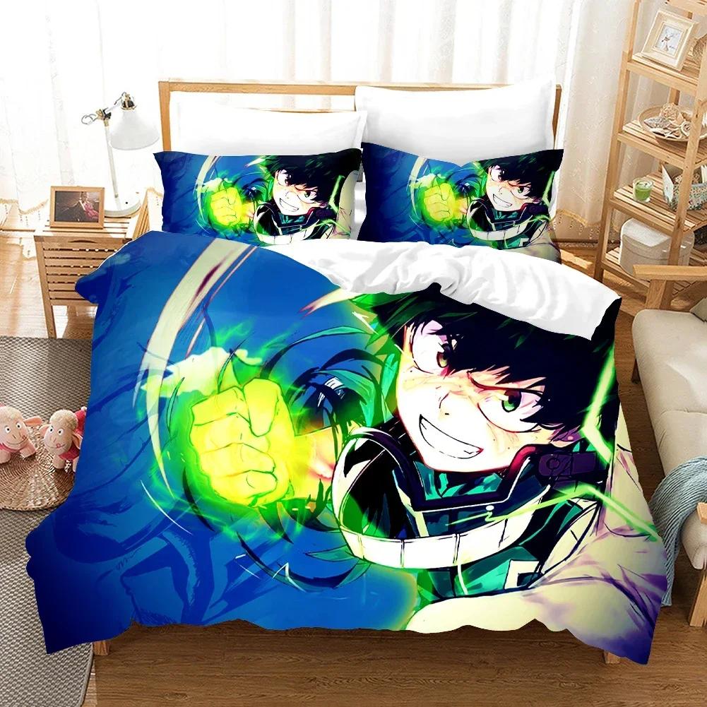 Anime Printed My Hero Academia 3D Duvet Cover Bedding Set Comforter Linen Pillowcases Home Decor Single Double Twin King Queen