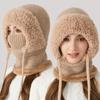 Hooded Siamese Cap Kit Wind-Resistant Winter Knitted Hat  for Cold Weather