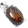 Noreena Jasper Gemstone Handmade 925 Sterling Silver Jewelry Pendant 2.48" k4T99