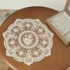 Vintage Lace Table Cloth Rose Embroidered Table Mat Pastoral European Style Wedding Party Dinner Table Decoration Rose Placemat