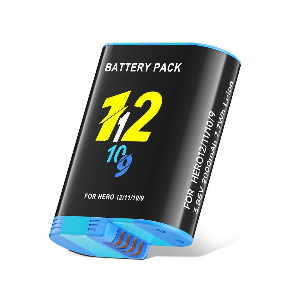 Аккумулятор 2000 мАч для Gopro Hero 9 10 11 12 с ЖК-дисплеем, быстрое зарядное устройство на 3 слота для спортивных камер GoPro Hero12 11