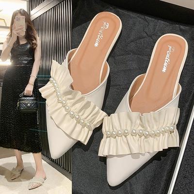 Сумка с плоским дном, головные полутапочки, женская обувь, летняя обувь, новые нишевые туфли-лодочки с полуподдержкой