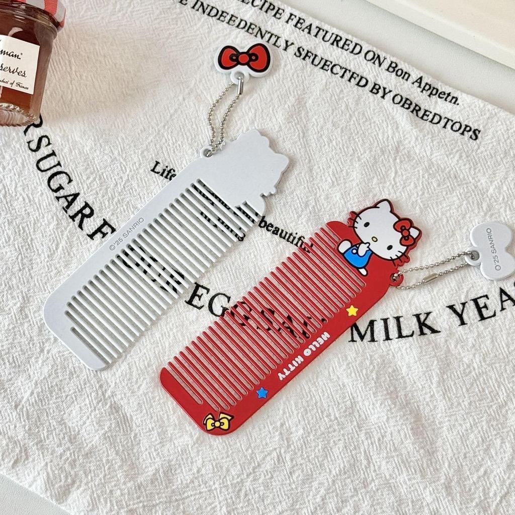 Милая Мультяшная Металлическая Расческа для Волос Hello Kitty для Девочек - Портативная с Широкими и Мелкими Зубьями