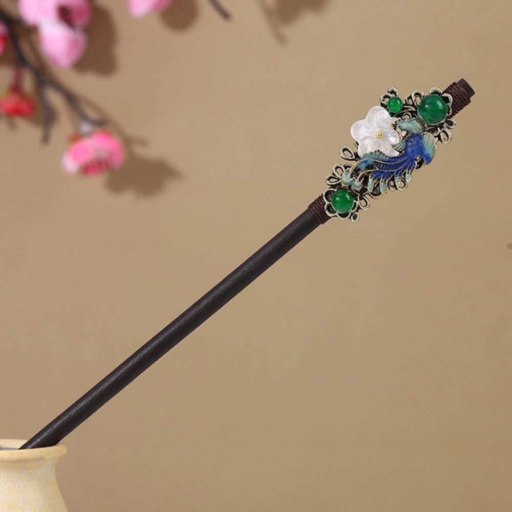 Wooden Flower Hair Forks Handmade Hairpin Chopstick Hair Ornament Hanfu Hair Bun Wedding