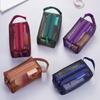 Zipper Transparent Cosmetic Bag Large Capacity Toiletry Storage Bag Mesh Makeup Bag  Outdoor
