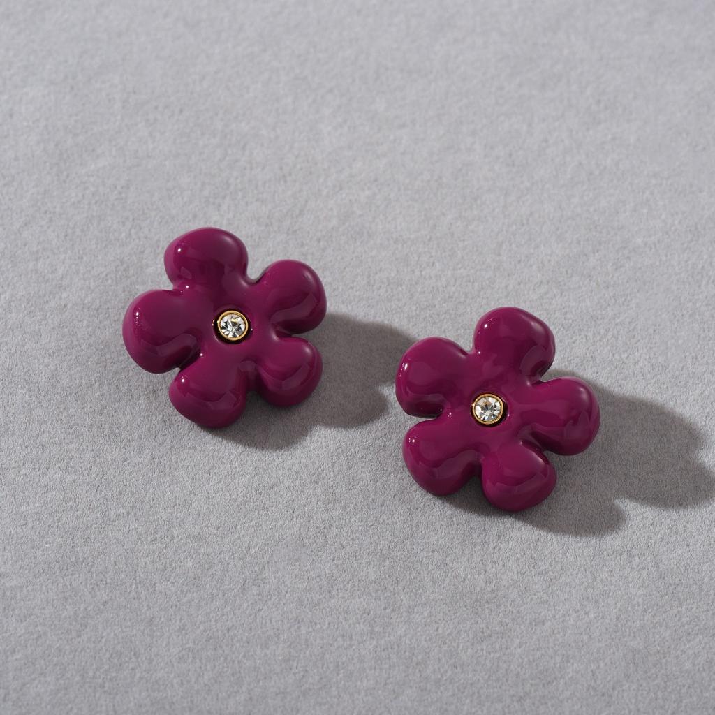 Fashion Style Fresh Flower Fashion Temperament S925 Silver Needle Stud Earrings Niche Design High-End Earrings