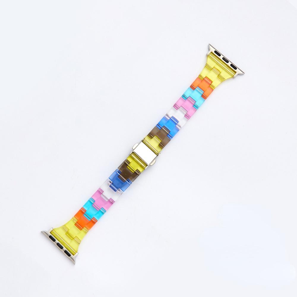 Resin Rainbow Transparent For Apple Watch Band 44mm 45mm 38 40mm 42 41mm 49mm 44 45 Strap Bracele iWatch Series 8 7 6 SE 5 4 3 2 Band