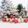 6Pcs/box Electroplated Christmas Tree Hanging Ball Embossed Christmas Ball Ornament Navidad