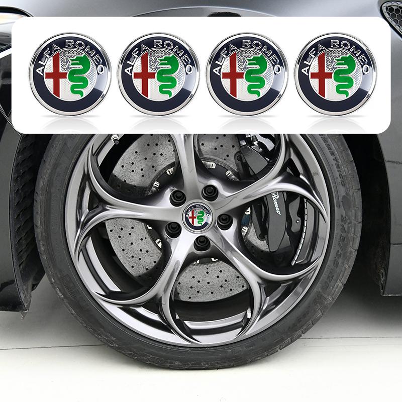 For Alfa Romeo 2026 Hot Sticker 4Pcs Car Emblem Wheel Hub Center Cover Car Accessories For Alfa Romeo Giulietta 159 Mito Giulia 