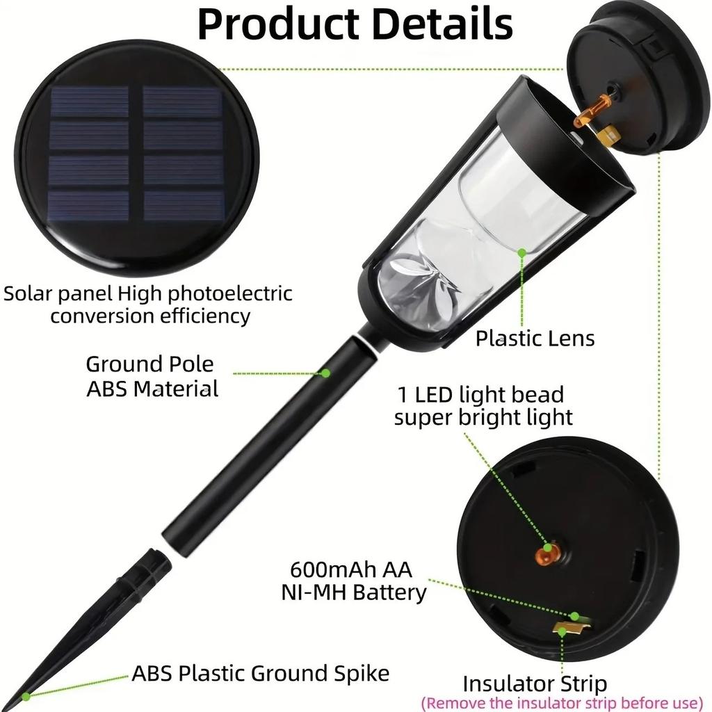2/4 шт. Солнечный светильник в виде песочных часов для газона IP65, водонепроницаемый садовый светильник, мигающий светодиодный ландшафтный светильник для наружного сада, ландшафтного патио 12