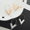 Metal Texture Gift For Women Gold Silver Color Jewelry Dangle Earring Hoop Earrings Drop Earrings
