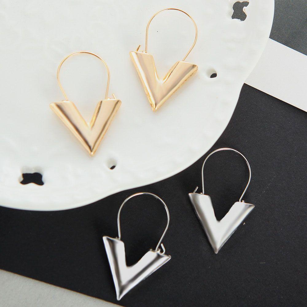 Metal Texture Gift For Women Gold Silver Color Jewelry Dangle Earring Hoop Earrings Drop Earrings