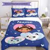 3pcs Custom Name Gabby's Dollhouse Bedding Set Duvet Cover Closure Includes 1 Duvet Cover & 2 Pillowcases, Soft and Comfortable for All Seasons.