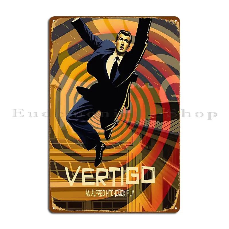 Vertigo Alfred Hitchcock James Stewart Creveheart Metal Sign Cinema Kitchen Cinema Printed Wall Mural Tin Sign Poster