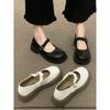 Retro Small Leather Shoes 2024 Spring New Casual Style Design Sense Versatile Non-slip British Velcro Single Shoes Women